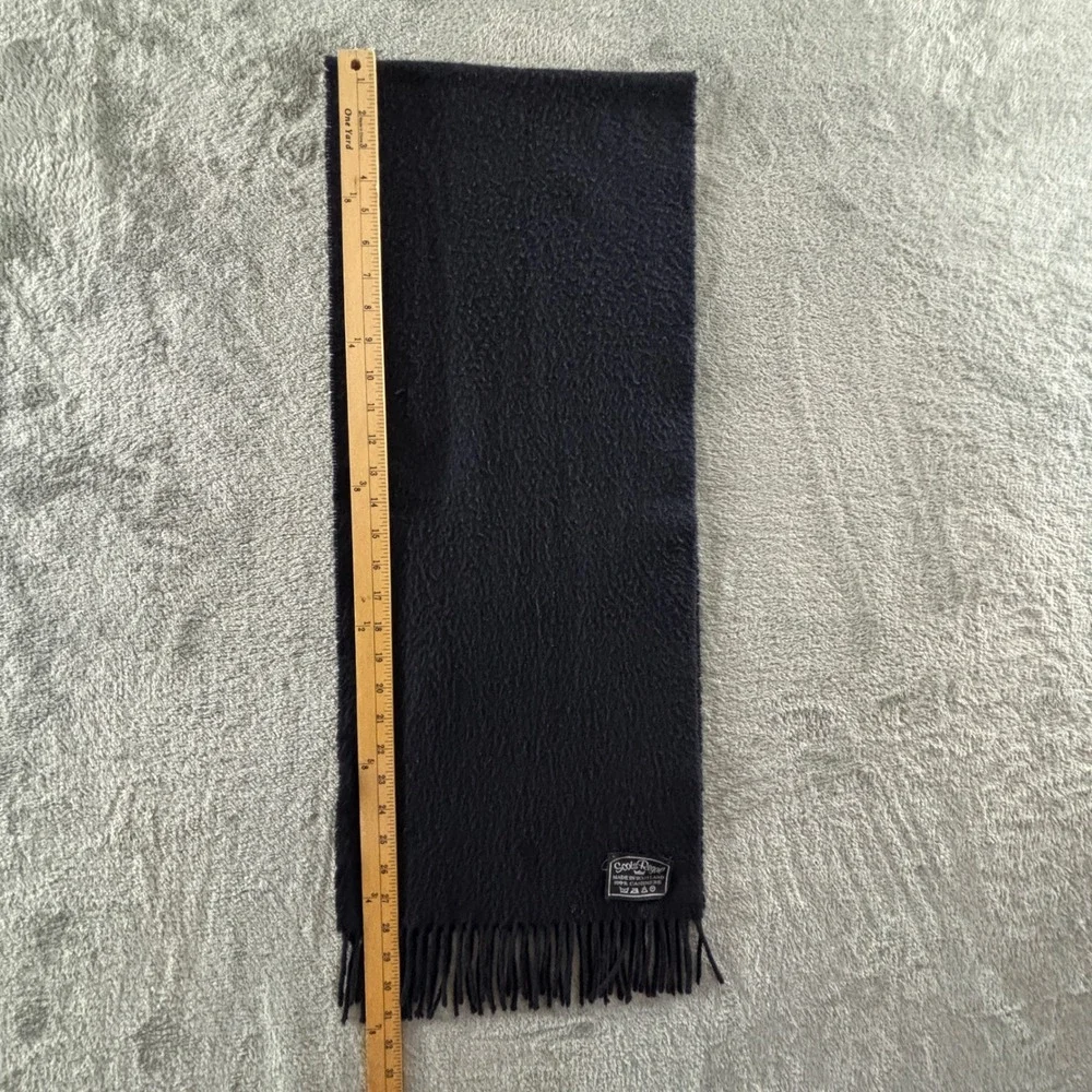 Scots Regal Black Cashmere Scarf Made in Scotland Fringed Edge
